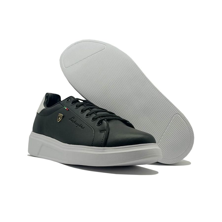Tenis Caballero Sneakers Casual Lamborghini 7784 Negro Blanco