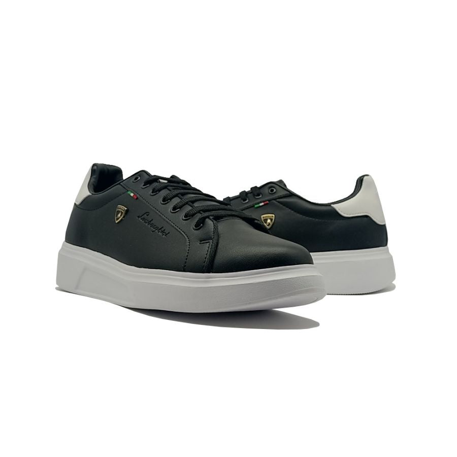 Tenis Caballero Sneakers Casual Lamborghini 7784 Negro Blanco