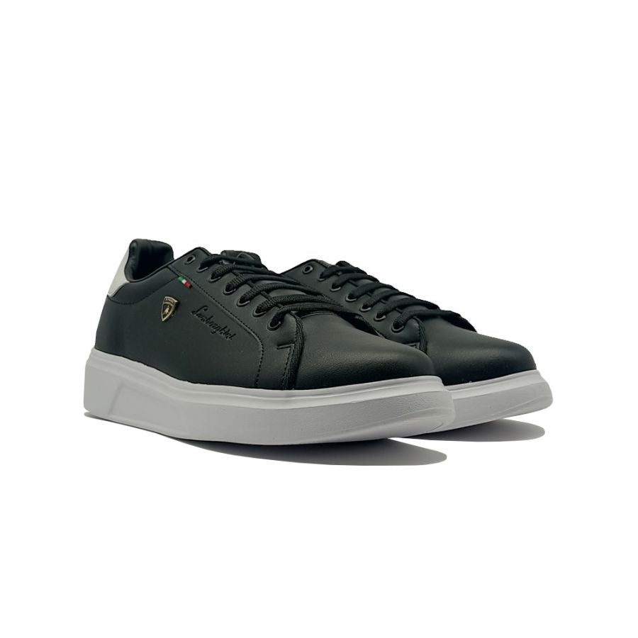 Tenis Caballero Sneakers Casual Lamborghini 7784 Negro Blanco