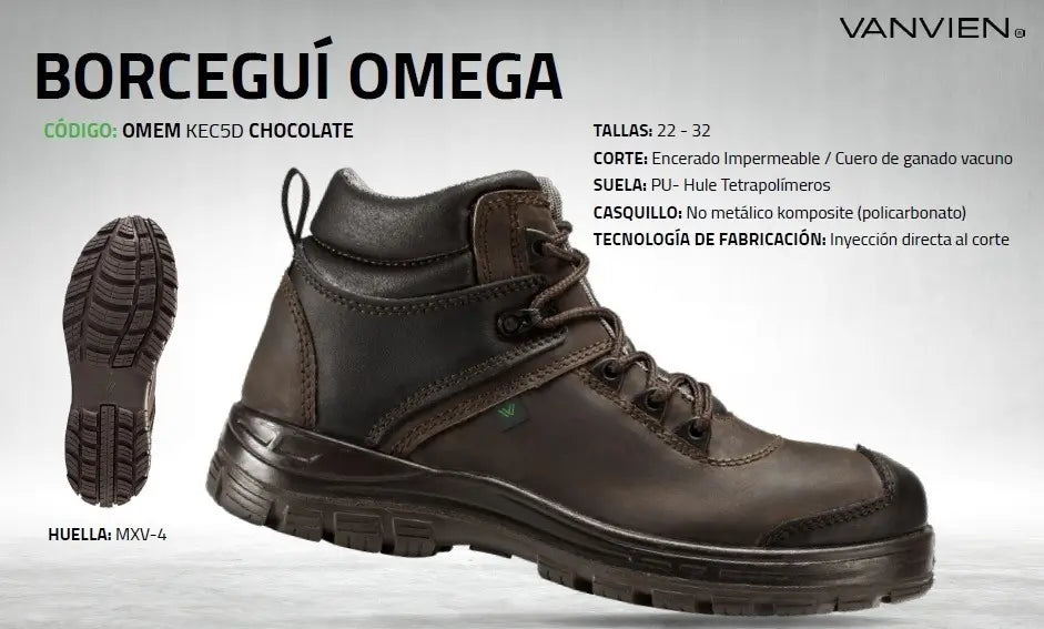 Zapato de Seguridad Industrial Van Vien Omega Piel