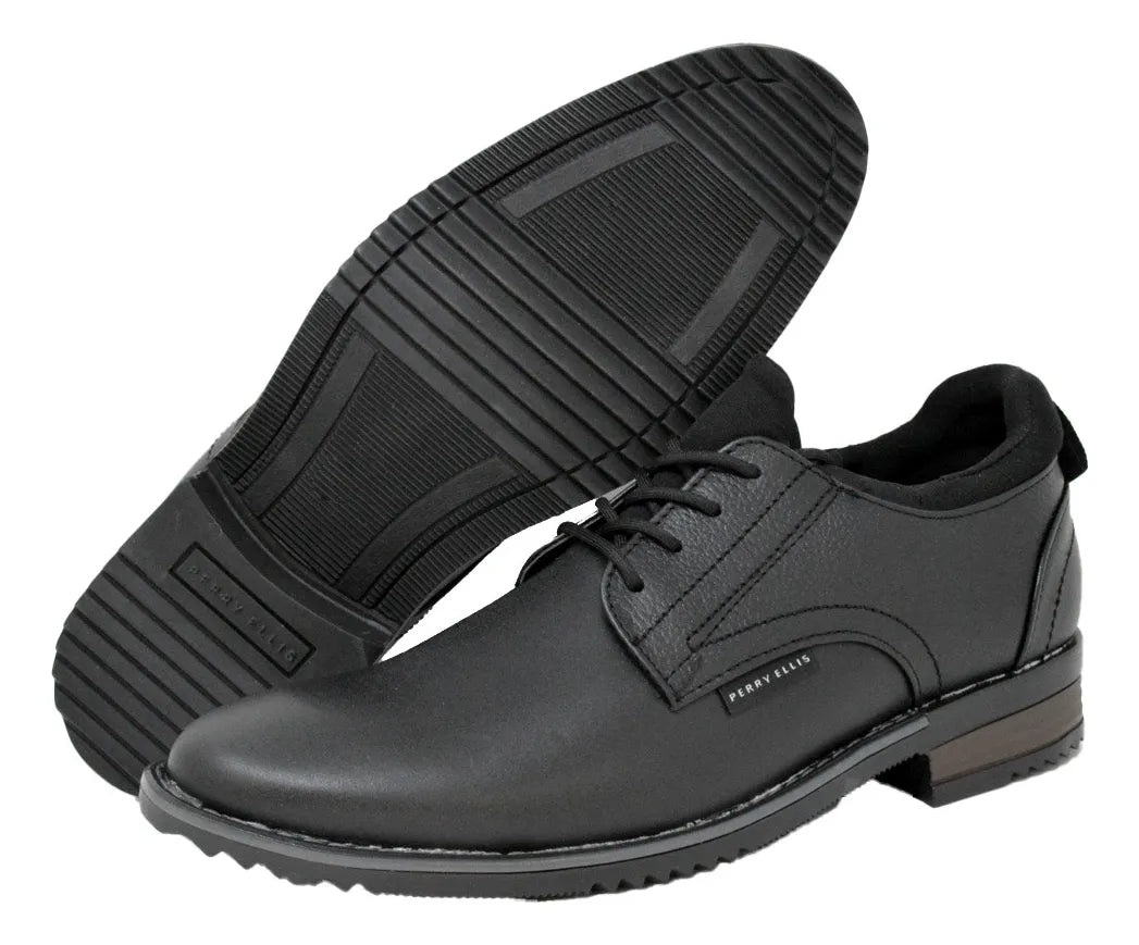 Zapato Choclo Derby Casual Perry Ellis 1026 Negro Caballero